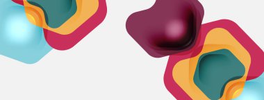 Beyaz arka planda renkli ok şekilleri. Minimum geometrik soyut arkaplan. Duvar kağıdı afişi veya iniş sayfası için vektör illüstrasyonu