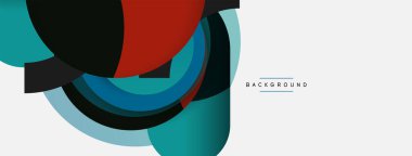 Yaratıcı geometrik duvar kağıdı. Asgari soyut arkaplan. Duvar kağıdı arkaplanı veya iniş sayfası için daire bileşimi vektör çizimi