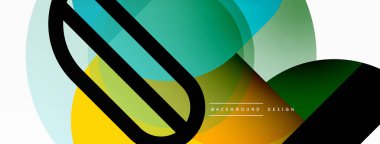 Yuvarlak üçgen çizgileri ve daireleri şekillendirir. Duvar kağıdı afişi arkaplanı veya iniş sayfası için Geometrik vektör çizimi