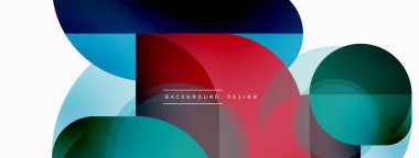 Yuvarlak üçgen çizgileri ve daireleri şekillendirir. Duvar kağıdı afişi arkaplanı veya iniş sayfası için Geometrik vektör çizimi