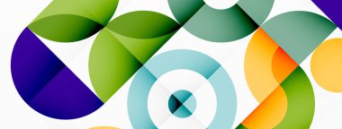 Renkli çember soyut arkaplan. Duvar kağıdı, afiş ve sunum için en küçük geometrik şablon