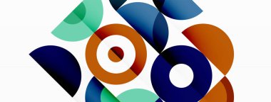 Renkli çember soyut arkaplan. Duvar kağıdı, afiş ve sunum için en küçük geometrik şablon