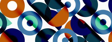 Renkli çember soyut arkaplan. Duvar kağıdı, afiş ve sunum için en küçük geometrik şablon