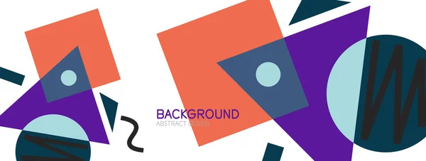 Abstracte achtergrond. Blokken, lijnen, driehoeken, cirkels samenstelling. Techno of business concept voor behang, banner, achtergrond, landing page — Stockvector