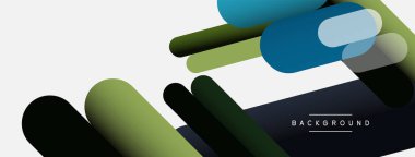 Yuvarlak şekiller ve çizgiler üst üste biniyor. Duvar kağıdı afişi veya iniş sayfası için vektör illüstrasyonu