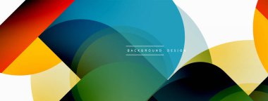 Yuvarlak üçgen çizgileri ve daireleri şekillendirir. Duvar kağıdı afişi arkaplanı veya iniş sayfası için Geometrik vektör çizimi