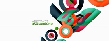 Duvar kağıdı, afiş, arkaplan için halkalar ve daireler geometrik soyut arkaplan