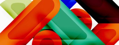 Kare ve daire en az soyut arkaplan. Duvar kağıdı afişi için vektör illüstrasyonu