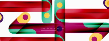 Renkli dinamik kompozisyon. Duvar kağıdı, afiş veya iniş için geometrik yaratıcı arkaplan