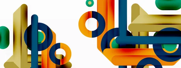Геометрический Фон Линий Полосы Кольца Композиция Бизнес Шаблон Обоев Баннера — стоковый вектор