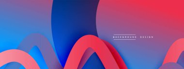 Gölge efektli dalga çizgisi olan soyut gradyan arkaplan. Geometrik bileşim. 3B gölge efektleri ve sıvı eğimleri