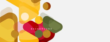 Soyut yuvarlak geometrik şekiller ve daireler. Duvar kağıdı, afiş, arkaplan veya iniş için moda tekno iş şablonu