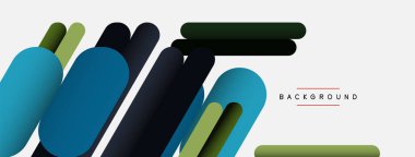 Yuvarlak şekiller ve çizgiler üst üste biniyor. Duvar kağıdı afişi veya iniş sayfası için vektör illüstrasyonu