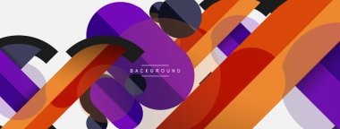 Yuvarlak geometrik şekiller çizgiler ve daireler. Duvar kağıdı afişi ya da iniş sayfası için vektör şablonu