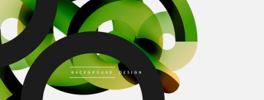 Yuvarlak şekiller daireler ve diğer geometrik şekiller. Duvar kağıdı afişi arkaplan kartı veya iniş sayfası için vektör illüstrasyonu
