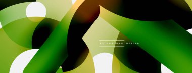 Yuvarlak şekiller daireler ve diğer geometrik şekiller. Duvar kağıdı afişi arkaplan kartı veya iniş sayfası için vektör illüstrasyonu