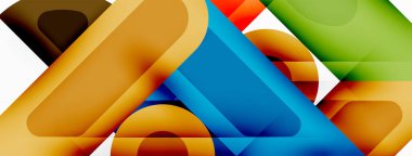 Kare ve daire en az soyut arkaplan. Duvar kağıdı afişi için vektör illüstrasyonu