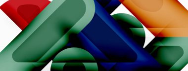 Kare ve daire en az soyut arkaplan. Duvar kağıdı afişi için vektör illüstrasyonu