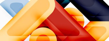 Kare ve daire en az soyut arkaplan. Duvar kağıdı afişi için vektör illüstrasyonu