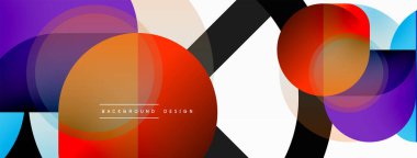 Yaratıcı geometrik duvar kağıdı. Asgari çember üçgen ve kare çizgi soyut arkaplan. Duvar kağıdı afişi veya iniş sayfası için vektör illüstrasyonu