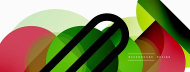 Yuvarlak üçgen çizgileri ve daireleri şekillendirir. Duvar kağıdı afişi arkaplanı veya iniş sayfası için Geometrik vektör çizimi