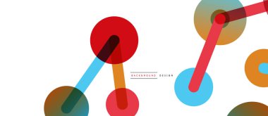 Çizgi noktaları geometrik soyut arkaplan bağlantıları. Çizgilerle birbirine bağlı çemberler. Duvar kağıdı, afiş, arkaplan veya iniş için moda tekno iş şablonu