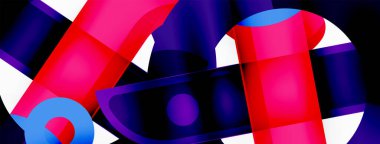 Minimalist geometrik soyut arkaplan. Çizgiler, gölge efektli daireler duvar kağıdı tasarımı