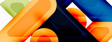 Kare ve daire en az soyut arkaplan. Duvar kağıdı afişi için vektör illüstrasyonu