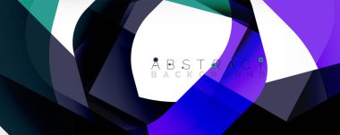 Asgari soyut arkaplan - beyaz üzerine gölge çizgileri ile örtüşen renk şekilleri. Duvar Kağıdı, Sancak, Arkaplan, İniş Sayfası için Vektör İllüstrasyonu