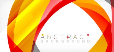 Geometrik soyut arkaplan. Üst üste binen renk şekilleriyle çember oluşturuldu. Duvar Kağıdı, Sancak, Arkaplan, İniş Sayfası için Vektör İllüstrasyonu