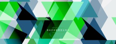 Renkli üçgen bileşimi, geometrik soyut arkaplan. Tekno veya iş konsepti, duvar kağıdı, afiş, arkaplan, iniş sayfası deseni