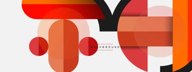 Yuvarlak geometrik şekiller çizgiler ve daireler. Duvar kağıdı afişi ya da iniş sayfası için vektör şablonu