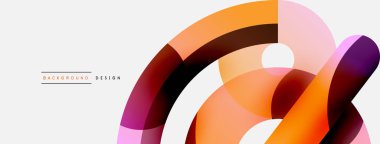 Yuvarlak şekiller daireler ve diğer geometrik şekiller. Duvar kağıdı afişi arkaplan kartı veya iniş sayfası için vektör illüstrasyonu