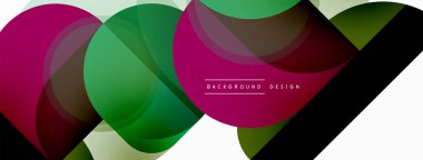 Yuvarlak üçgen çizgileri ve daireleri şekillendirir. Duvar kağıdı afişi arkaplanı veya iniş sayfası için Geometrik vektör çizimi