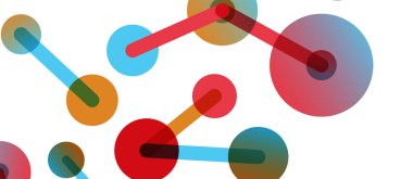 Soyut arkaplan. Yuvarlak noktalar çizgilerle birleşti. Duvar kağıdı, afiş, arkaplan veya iniş için moda tekno iş şablonu