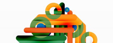 Yaratıcı geometrik duvar kağıdı. Asgari çizgiler ve daireler. Duvar kağıdı, afiş, arkaplan veya iniş için moda tekno iş şablonu