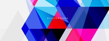 Renkli üçgen bileşimi, geometrik soyut arkaplan. Tekno veya iş konsepti, duvar kağıdı, afiş, arkaplan, iniş sayfası deseni