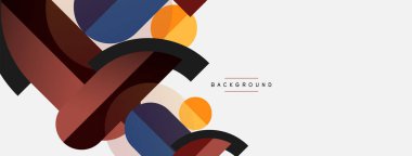 Yuvarlak geometrik şekiller çizgiler ve daireler. Duvar kağıdı afişi ya da iniş sayfası için vektör şablonu