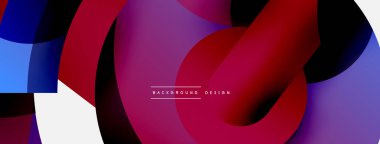 Yuvarlak şekiller daireler ve diğer geometrik şekiller. Duvar kağıdı afişi arkaplan kartı veya iniş sayfası için vektör illüstrasyonu