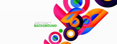 Duvar kağıdı, afiş, arkaplan için halkalar ve daireler geometrik soyut arkaplan
