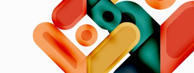 Kare ve daire en az soyut arkaplan. Duvar kağıdı afişi için vektör illüstrasyonu