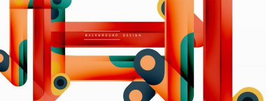 Renkli dinamik kompozisyon. Duvar kağıdı, afiş veya iniş için geometrik yaratıcı arkaplan