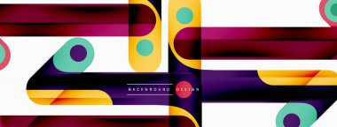 Renkli dinamik kompozisyon. Duvar kağıdı, afiş veya iniş için geometrik yaratıcı arkaplan