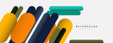 Yuvarlak şekiller ve çizgiler üst üste biniyor. Duvar kağıdı afişi veya iniş sayfası için vektör illüstrasyonu