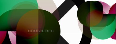 Yaratıcı geometrik duvar kağıdı. Asgari çember üçgen ve kare çizgi soyut arkaplan. Duvar kağıdı afişi veya iniş sayfası için vektör illüstrasyonu