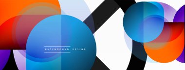 Yaratıcı geometrik duvar kağıdı. Asgari çember üçgen ve kare çizgi soyut arkaplan. Duvar kağıdı afişi veya iniş sayfası için vektör illüstrasyonu