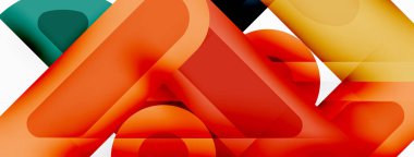 Kare ve daire en az soyut arkaplan. Duvar kağıdı afişi için vektör illüstrasyonu