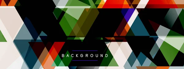 色の三角形の組成 幾何学的な抽象的な背景 テクノやビジネスのコンセプト バナー ランディングページのパターン — ストックベクタ