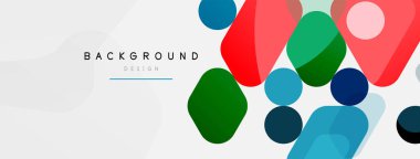 Soyut yuvarlak geometrik şekiller ve daireler. Duvar kağıdı, afiş, arkaplan veya iniş için moda tekno iş şablonu