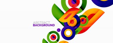 Duvar kağıdı, afiş, arkaplan için halkalar ve daireler geometrik soyut arkaplan